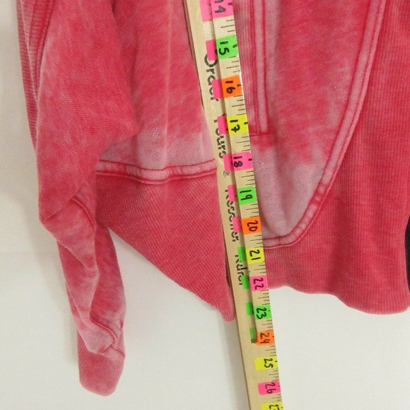 Hello Nite! Zip Up Jacket Small Vintage Flag Red Dolman burn out light weight S - Picture 4 of 4